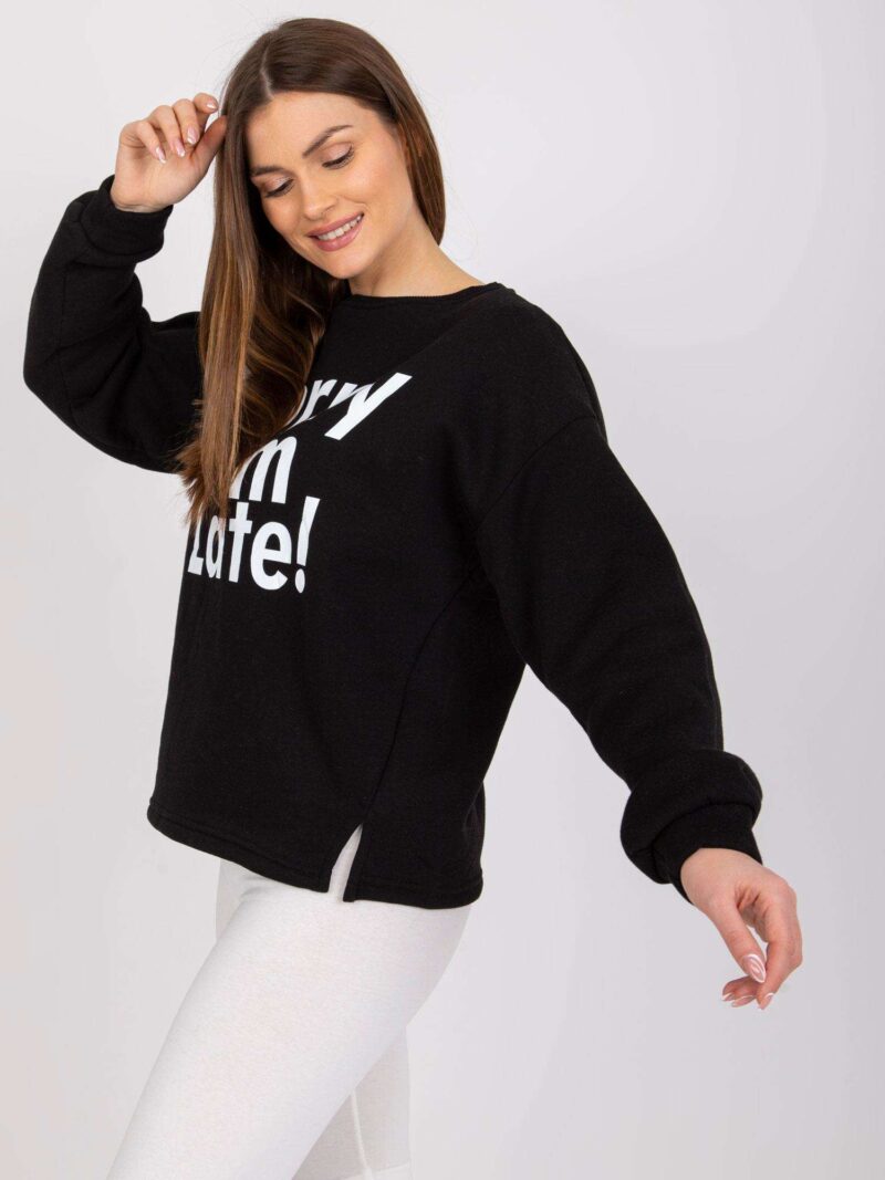 Czarna bluza z nadrukiem - obrazek 4
