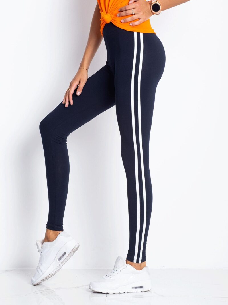 Legginsy sportowe z lampasami - obrazek 2