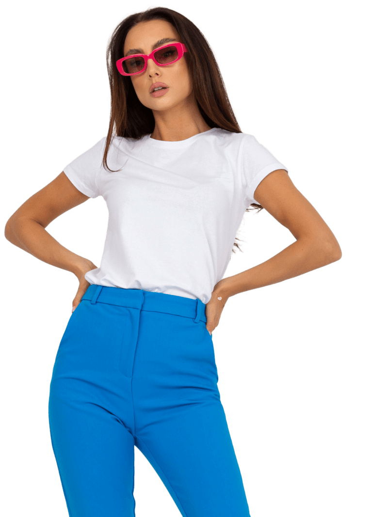 Biały bawełniany t-shirt damski - obrazek 6