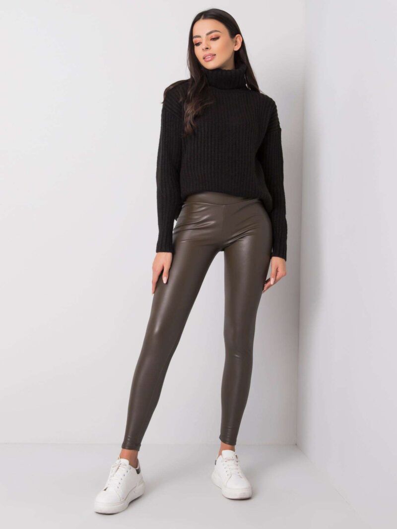 Ciemnozielone legginsy damskie