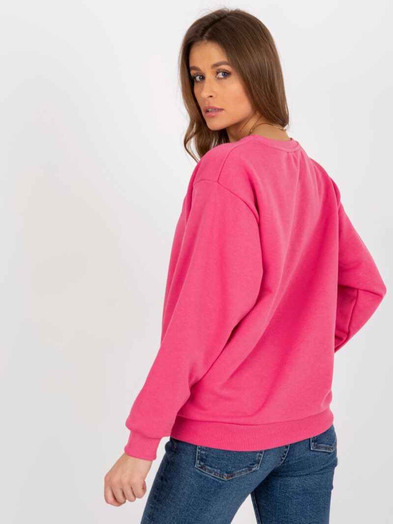 Luźna bluza dresowa w kolorze różowym - obrazek 6