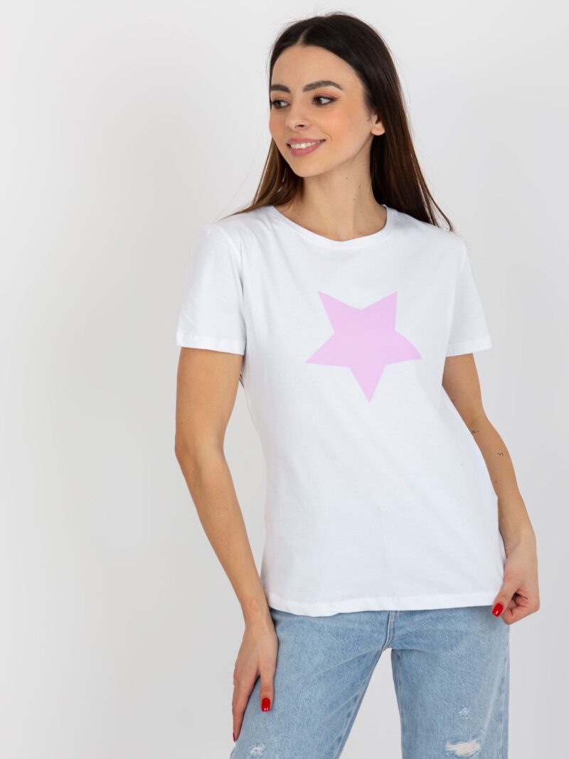 Biały t-shirt damski z nadrukiem