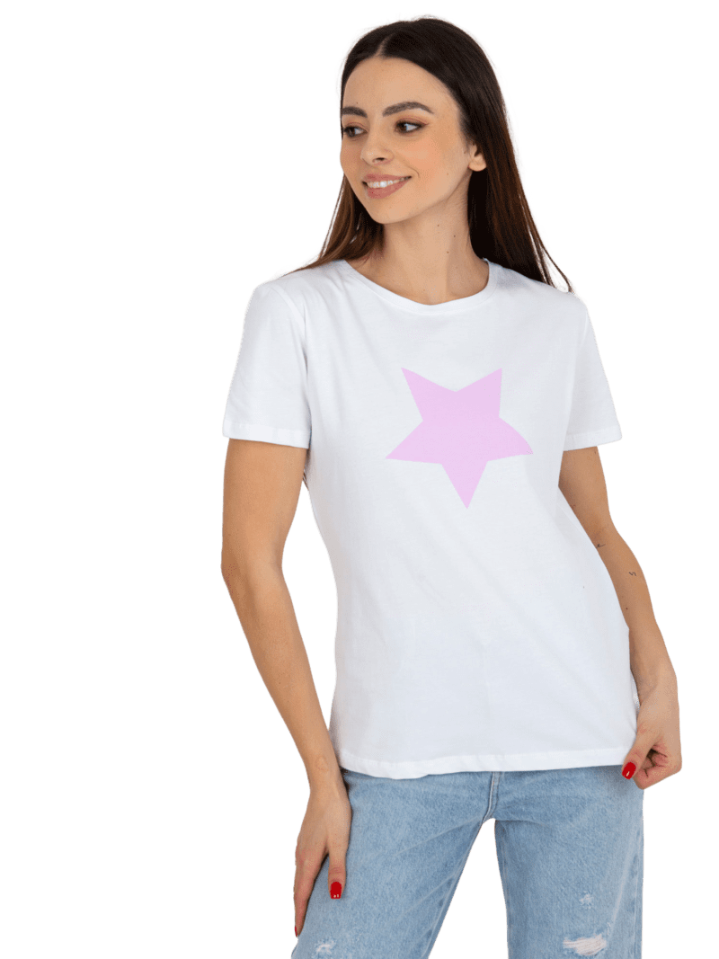 Biały t-shirt damski z nadrukiem - obrazek 6