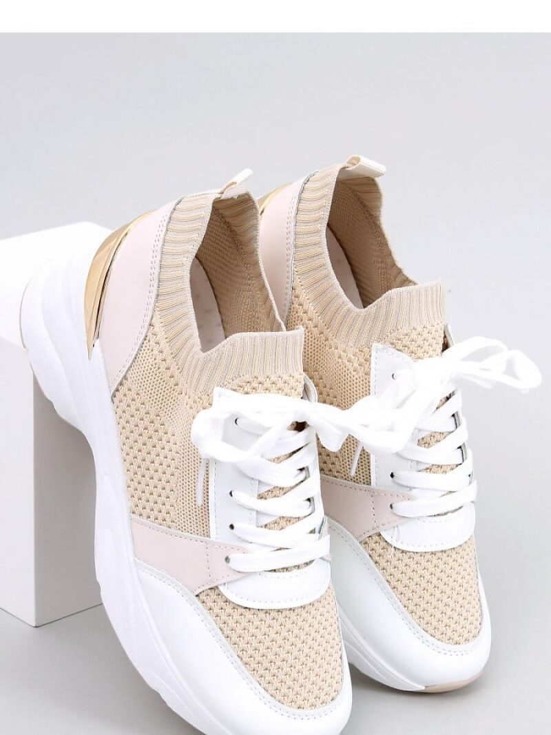 Sneakersy na koturnie DAVIS BEIGE - Inello