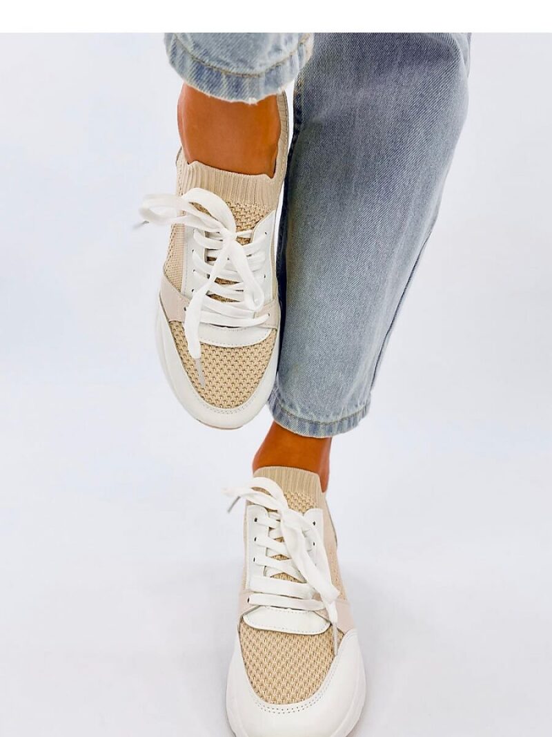 Sneakersy na koturnie DAVIS BEIGE - Inello - obrazek 3