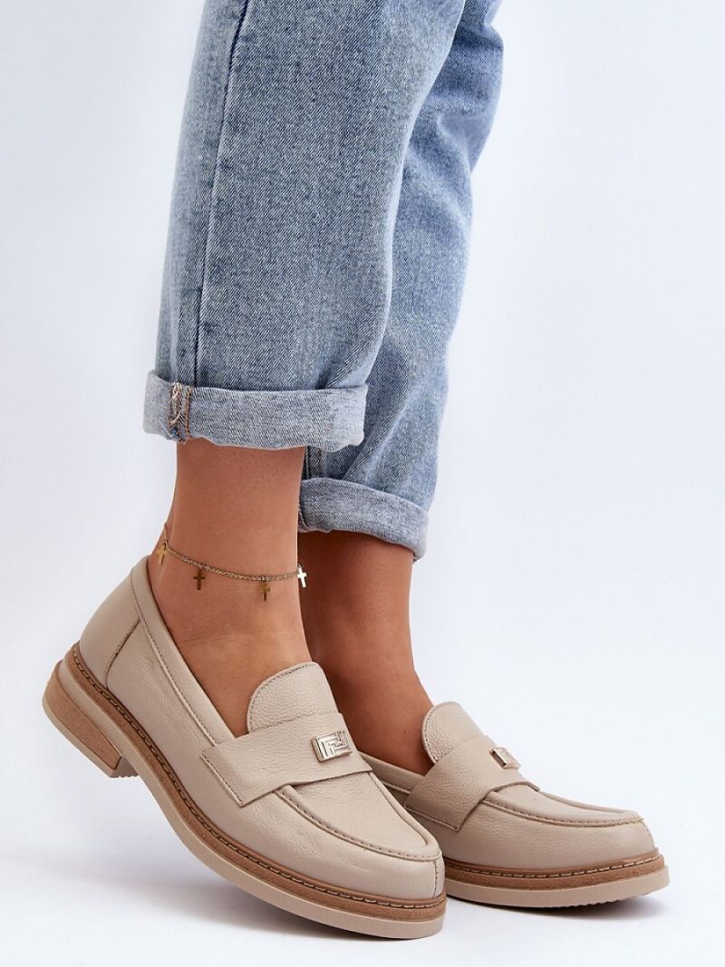 Mokasyny Model Zazoo 20165 Beige - Step in style - obrazek 2