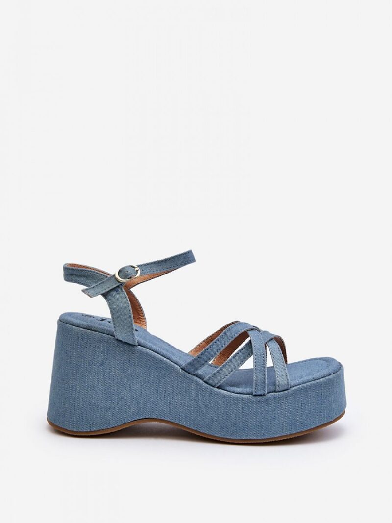 Sandały Model Oporia FF-20 Blue - Step in style - obrazek 2