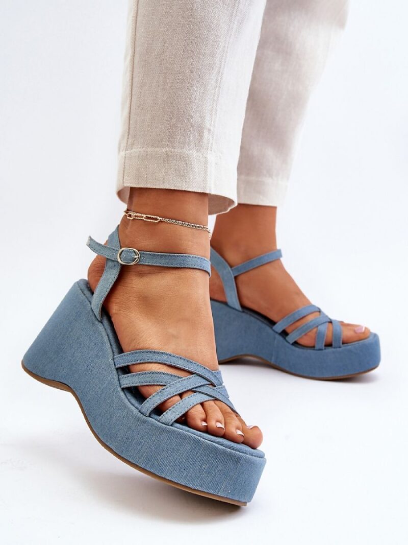 Sandały Model Oporia FF-20 Blue - Step in style - obrazek 3