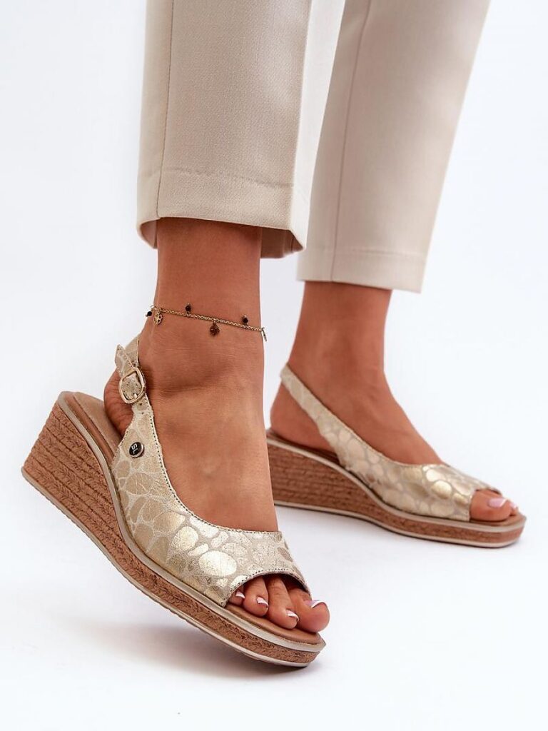 Sandały Model Sergio Leone SK301 Gold Wąż - Step in style