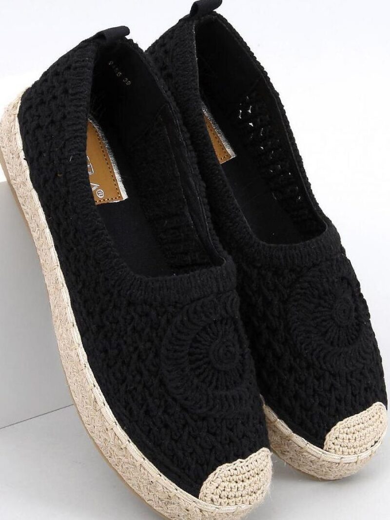 Ażurowe espadryle baleriny DAGONEI BLACK - Inello