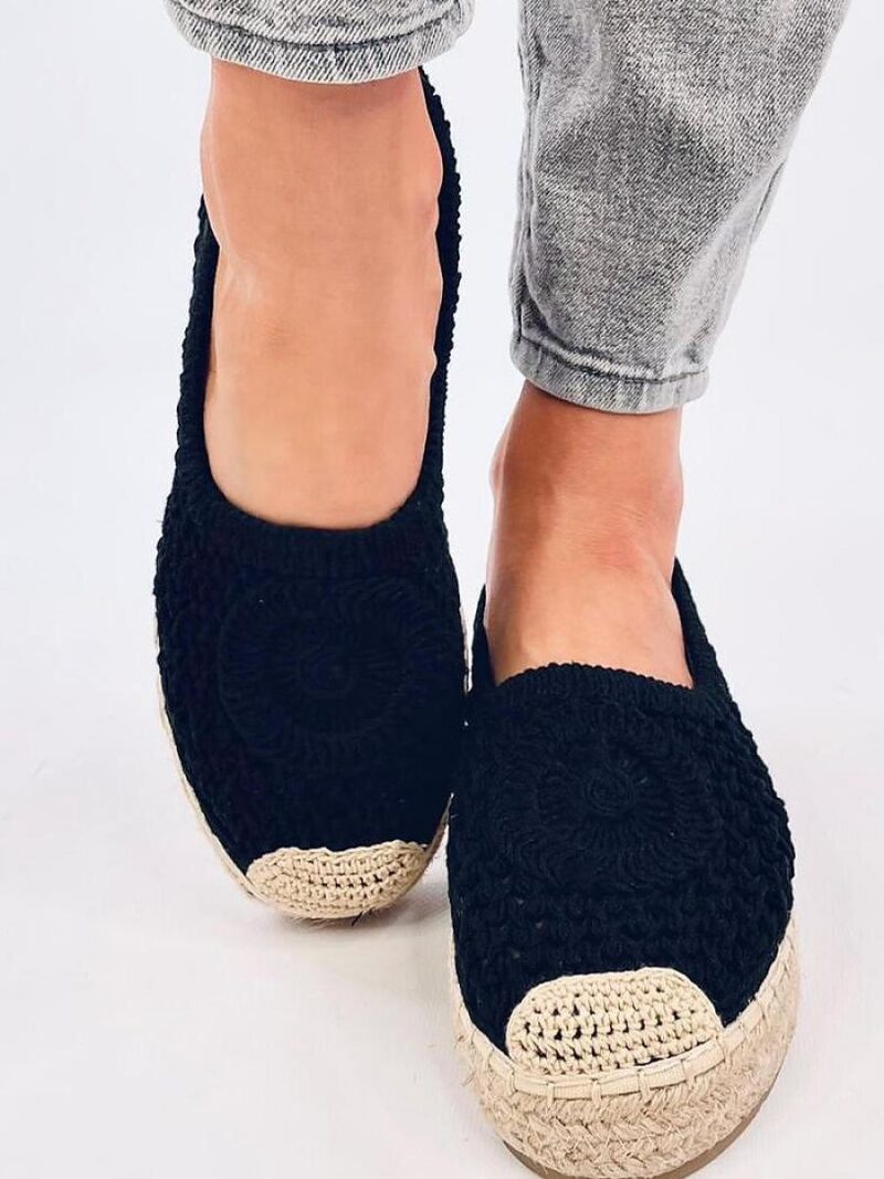 Ażurowe espadryle baleriny DAGONEI BLACK - Inello - obrazek 3