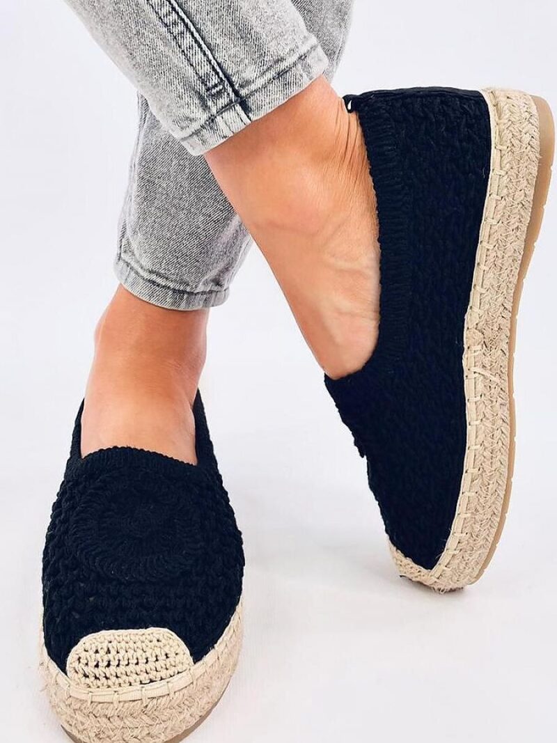 Ażurowe espadryle baleriny DAGONEI BLACK - Inello - obrazek 4