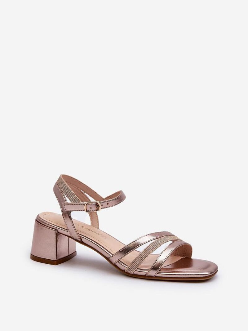 Sandały Model Sergio Leone SK046 Pink Gold - Step in style - obrazek 2