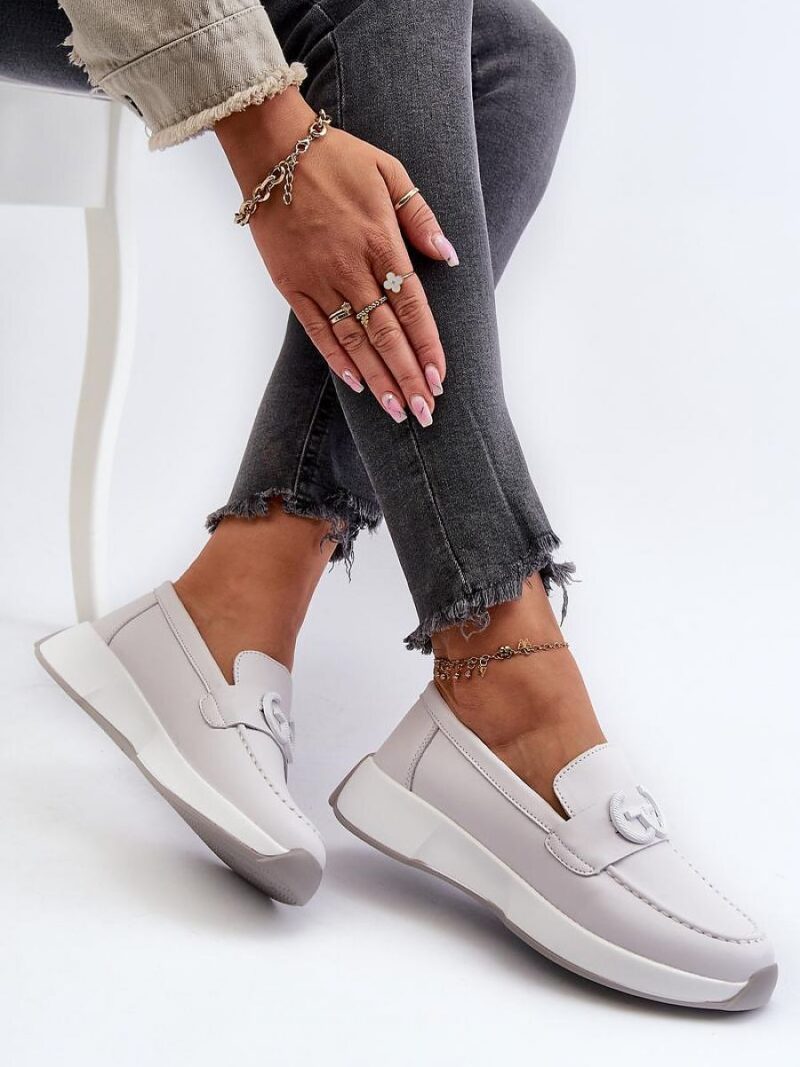 Mokasyny Model S.Barski LR490 Light Grey - Step in style