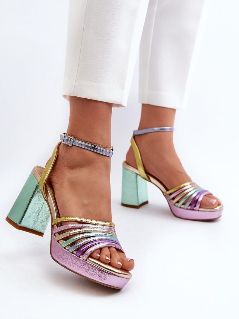 Sandały Model DA CR920 Multicolor Violet - Step in style - obrazek 3