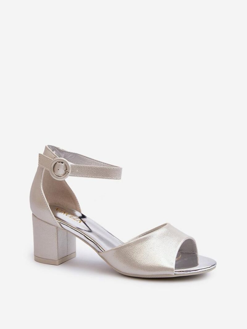 Sandały Model Vinceza 20100 Silver - Step in style - obrazek 2