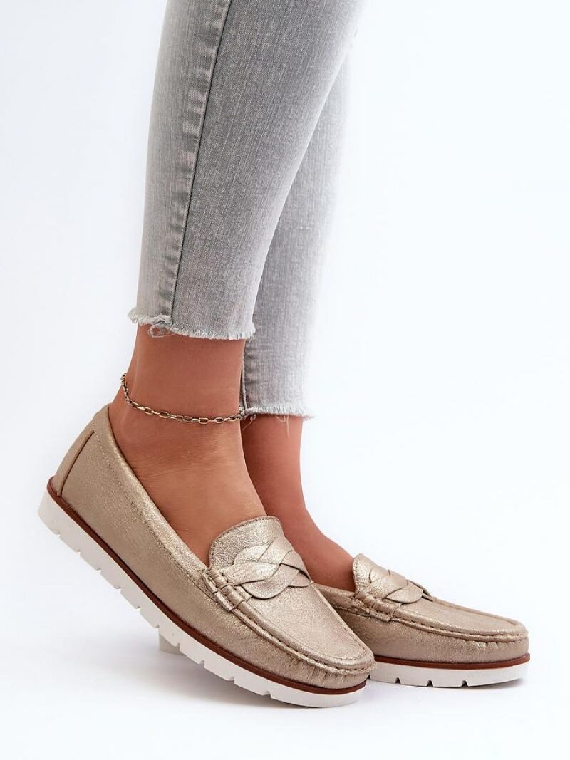 Mokasyny Model Nestalia 834281 Gold - Step in style