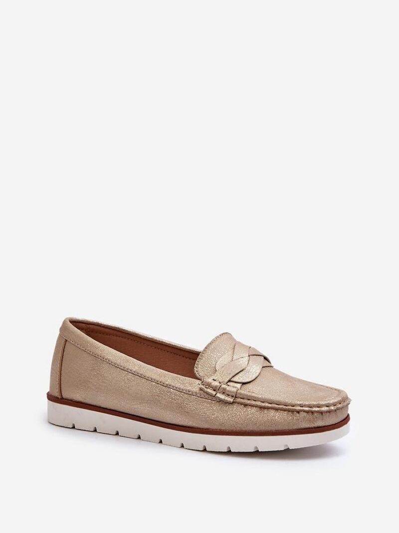 Mokasyny Model Nestalia 834281 Gold - Step in style - obrazek 2