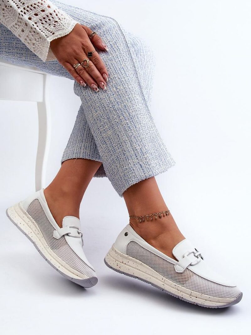 Mokasyny Model DA TW210 White - Step in style - obrazek 3