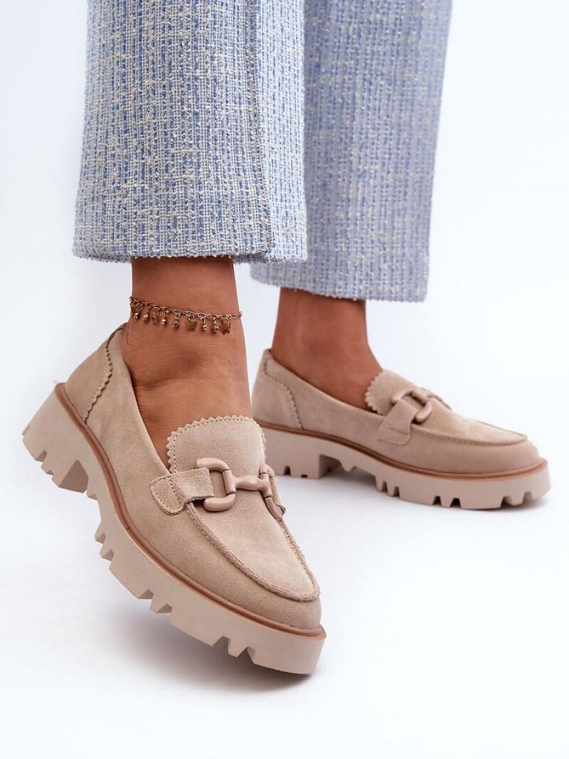 Mokasyny Model DA TW117 Beige - Step in style - obrazek 2