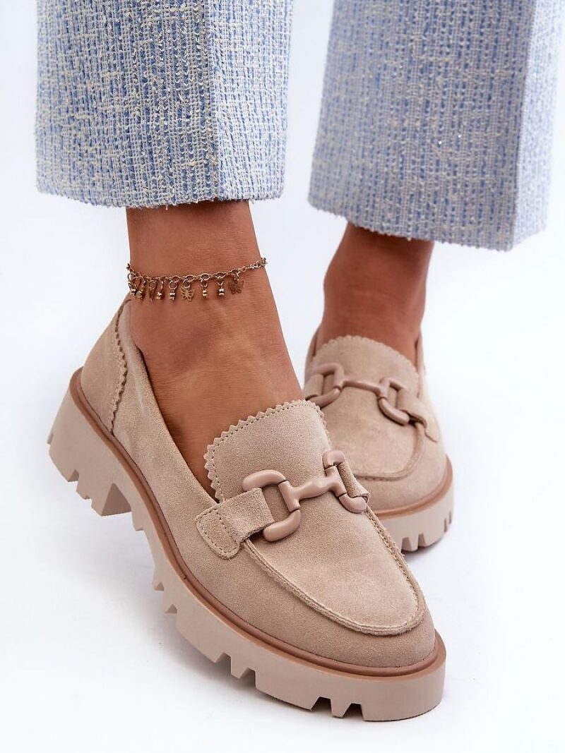 Mokasyny Model DA TW117 Beige - Step in style - obrazek 3