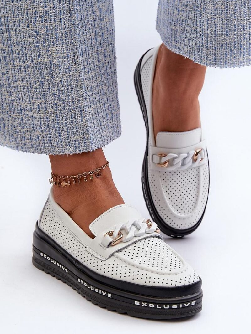 Mokasyny Model S.Barski LR618 White - Step in style - obrazek 3