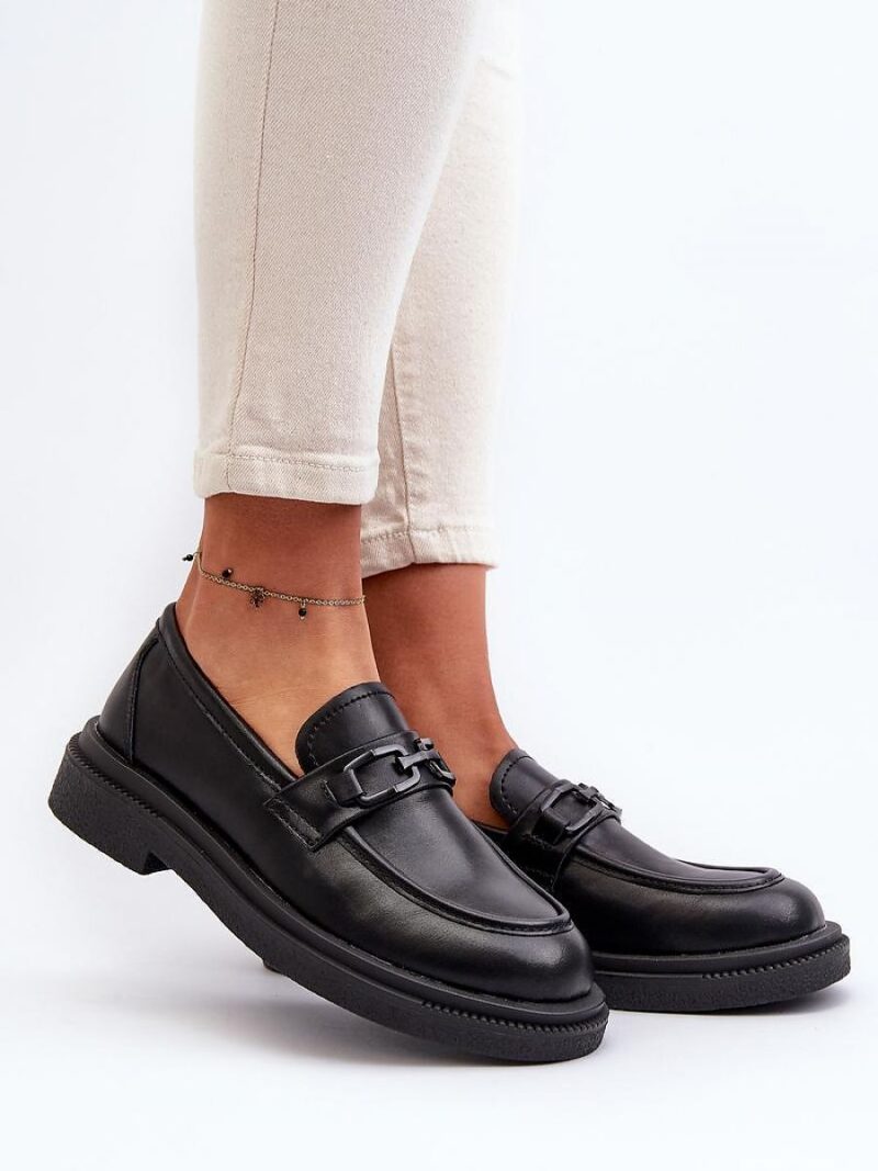 Mokasyny Model Keelana 24PB18-6885 Black Skóra - Step in style