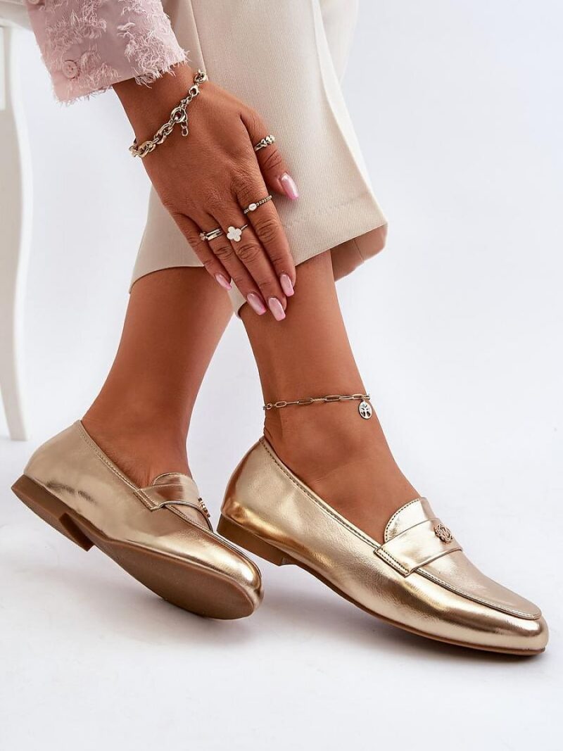 Mokasyny Model Sylvaine 24PB98-6990 Gold - Step in style - obrazek 2