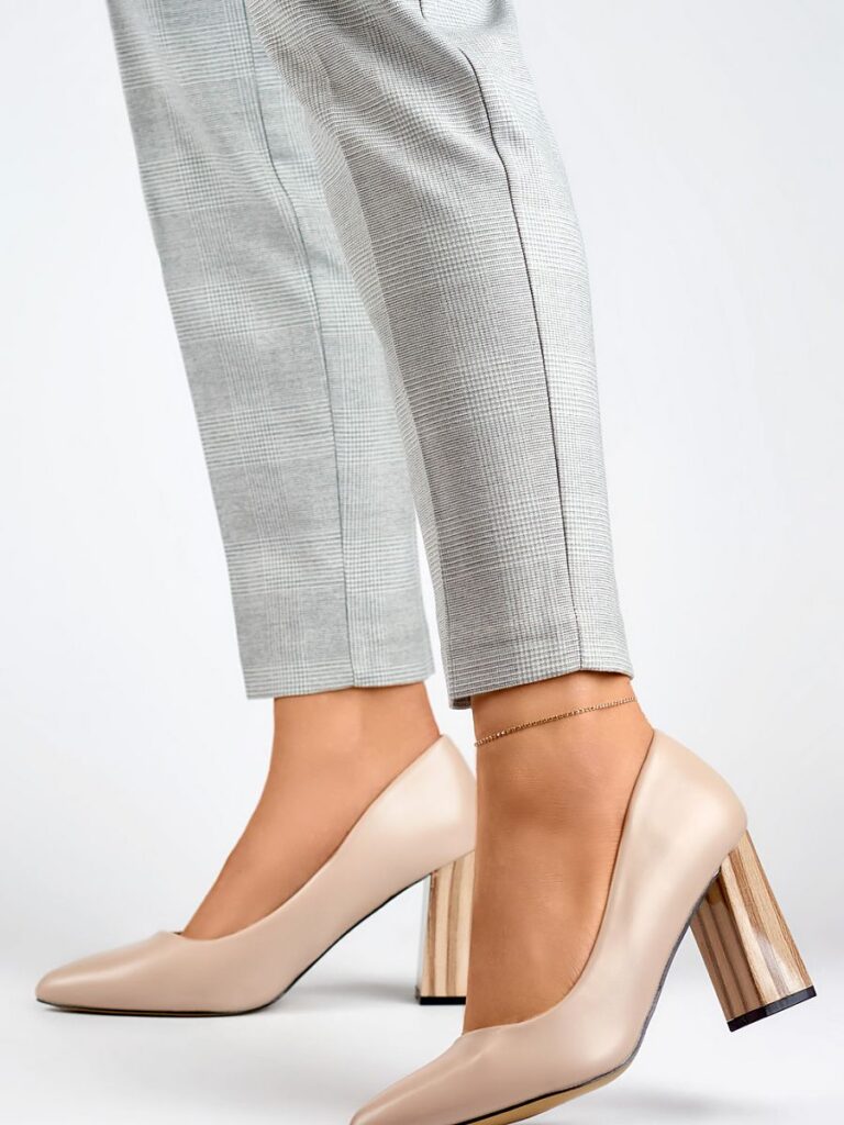 Czółenka Model GD-FL486A-D.BE Beige - PRIMO