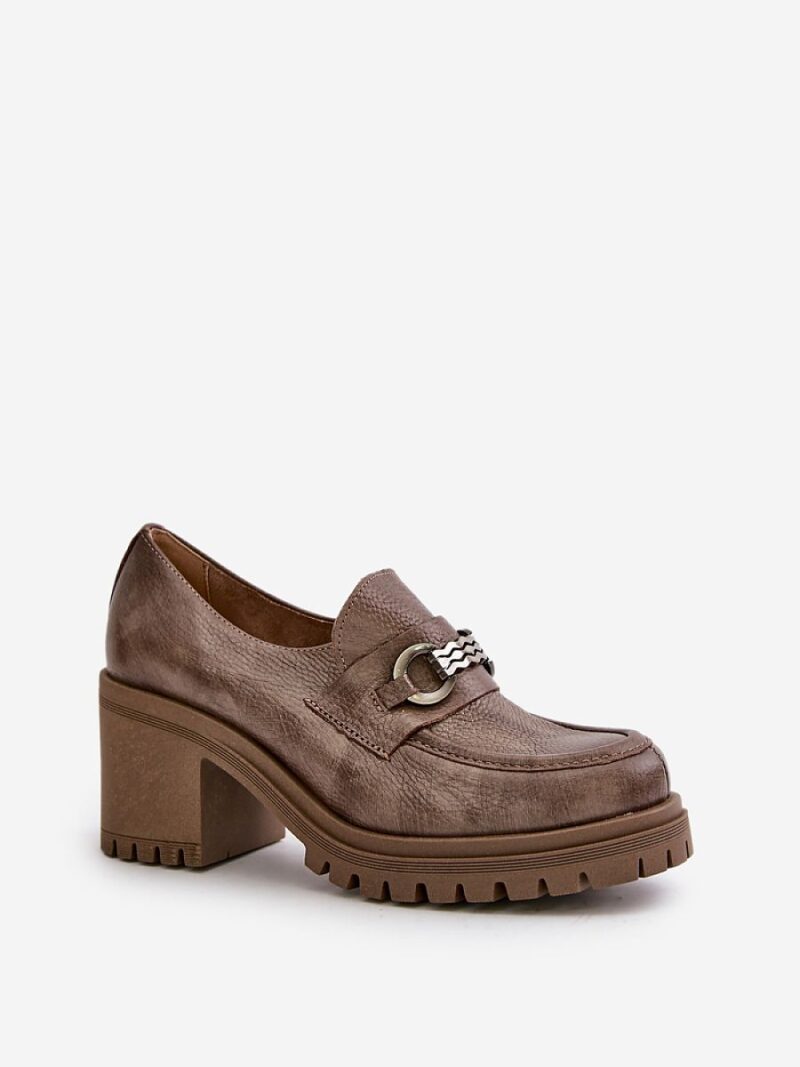 Półbuty Model Zazoo 20175 Dark Beige - Step in style - obrazek 2