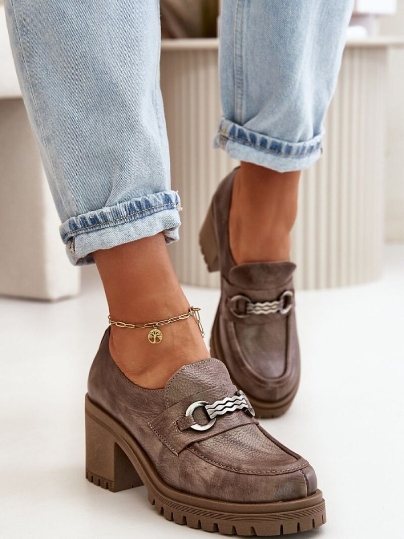 Półbuty Model Zazoo 20175 Dark Beige - Step in style - obrazek 3