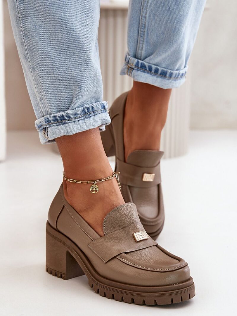 Półbuty Model Zazoo 20168 Dark Beige - Step in style - obrazek 2