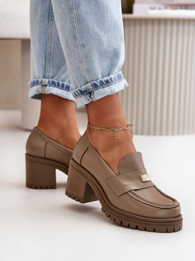 Półbuty Model Zazoo 20168 Dark Beige - Step in style - obrazek 3
