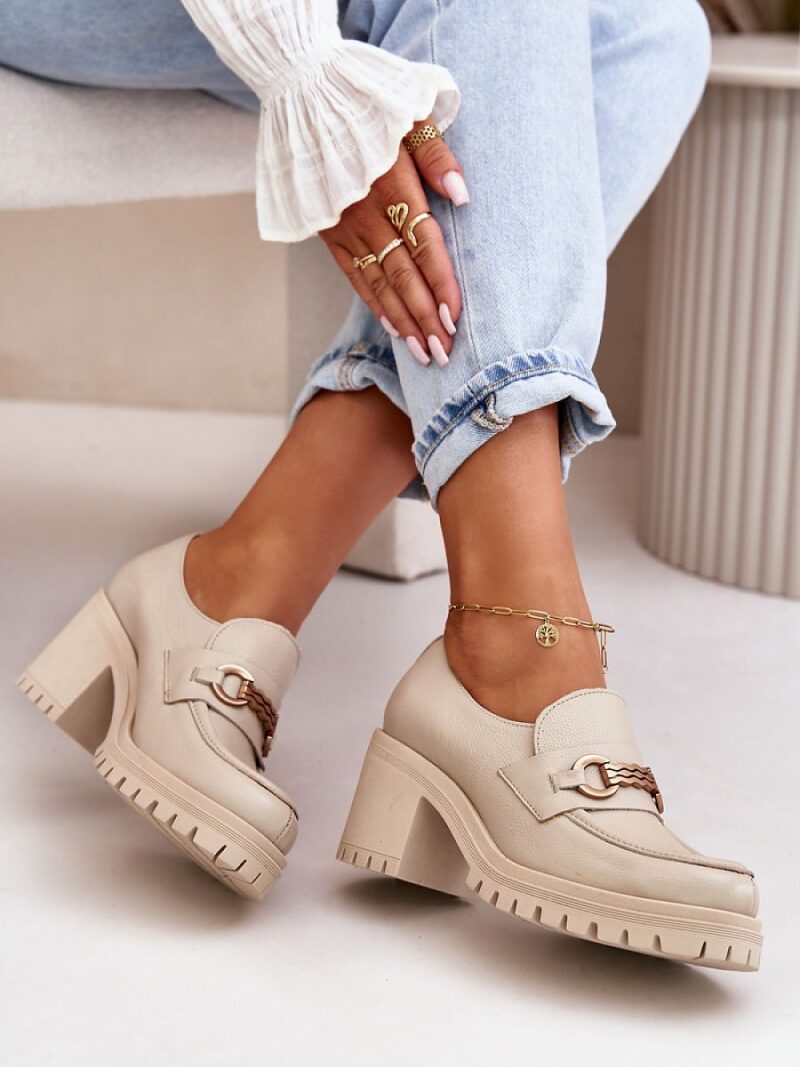 Półbuty Model Zazoo 20175 Light Beige - Step in style - obrazek 3