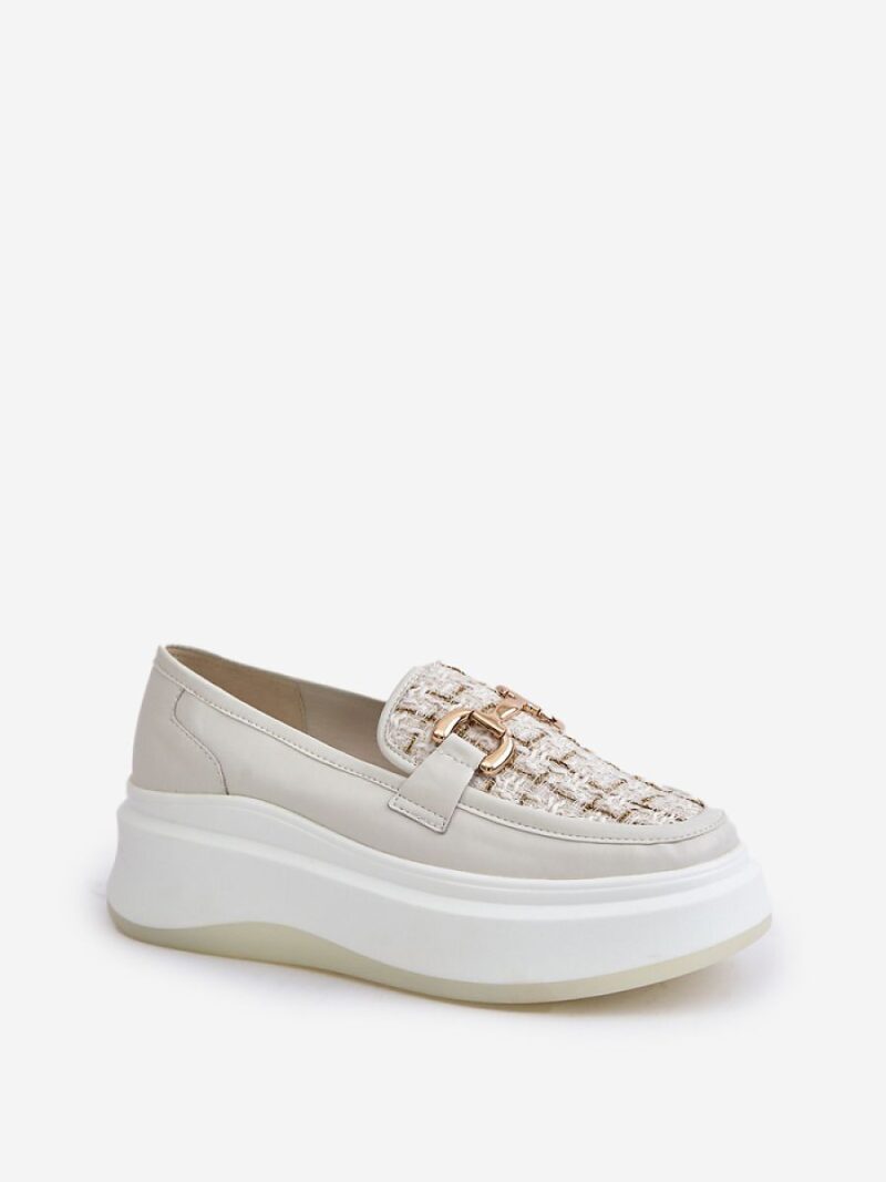 Mokasyny Model Vinceza 89105 Light Beige - Step in style - obrazek 2