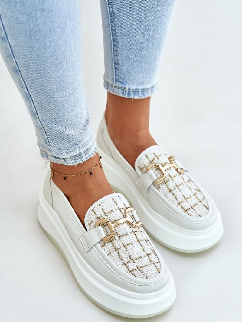 Mokasyny Model Vinceza 89105 Light Beige - Step in style - obrazek 3