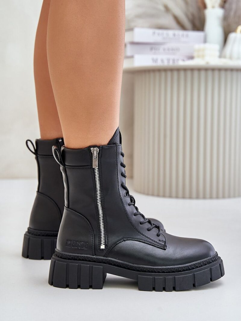 Workery Model Skóry Big Star MM274578 Black - Step in style - obrazek 3