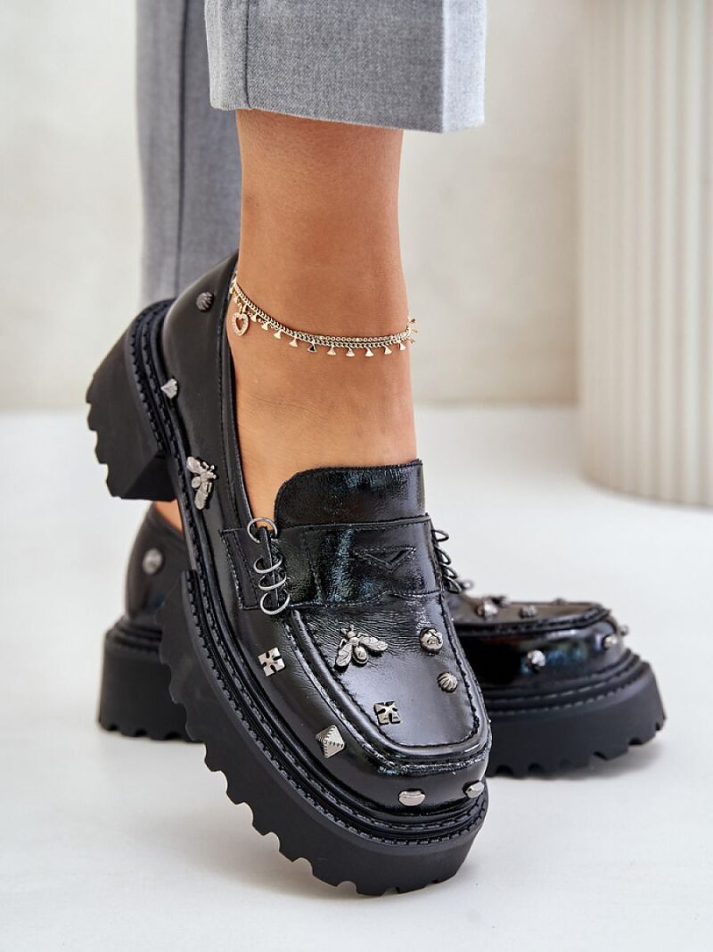 Półbuty Model DA MR880-103 Black Lakier - Step in style