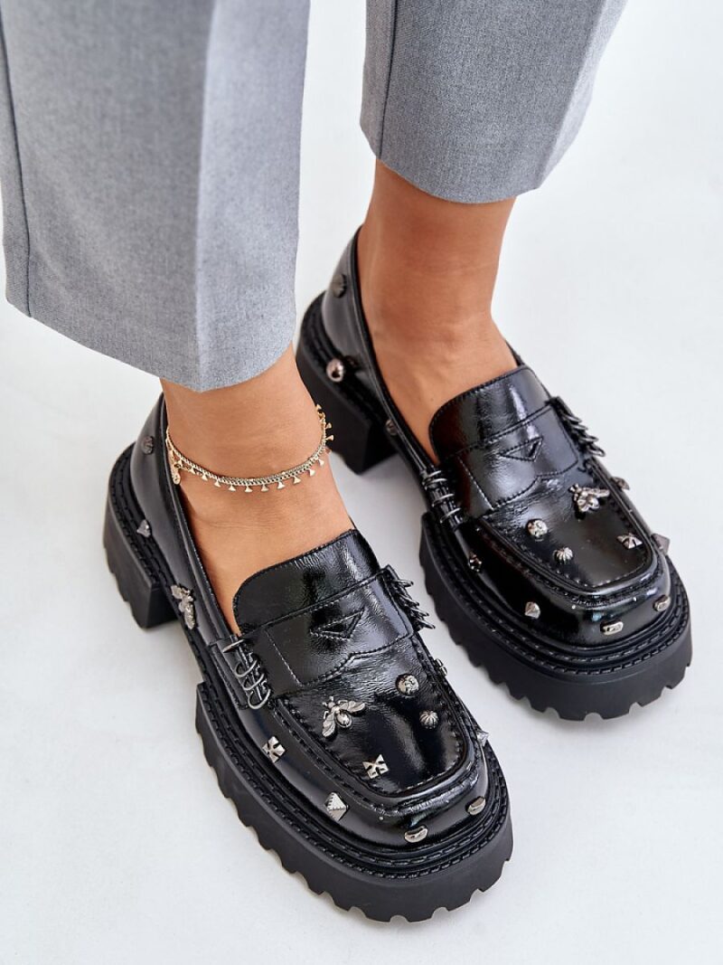 Półbuty Model DA MR880-103 Black Lakier - Step in style - obrazek 3