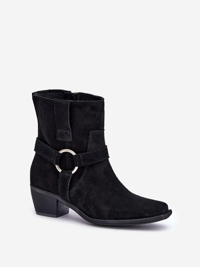 Botki Model Zazoo 3444/2 Black Zamsz - Step in style - obrazek 2