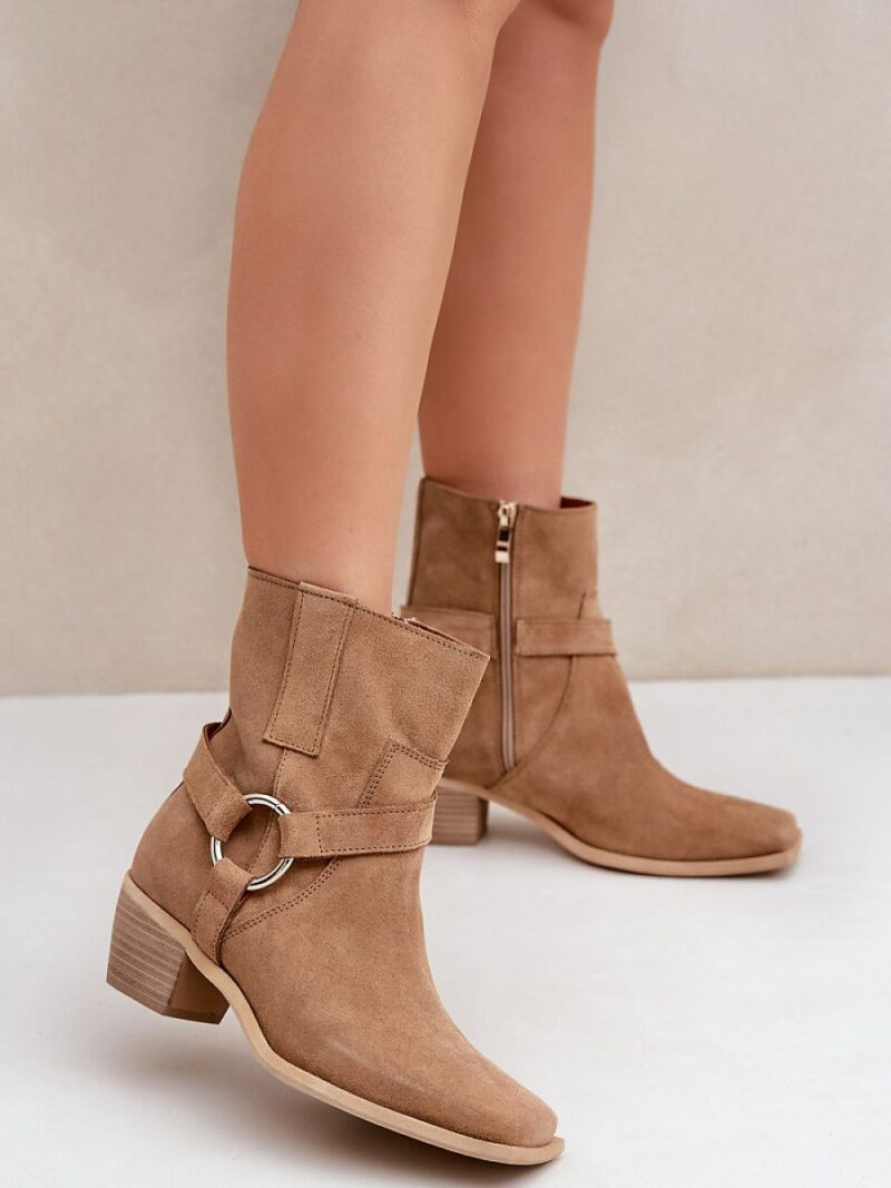 Botki Model Zazoo 3444/2 Beige Zamsz - Step in style