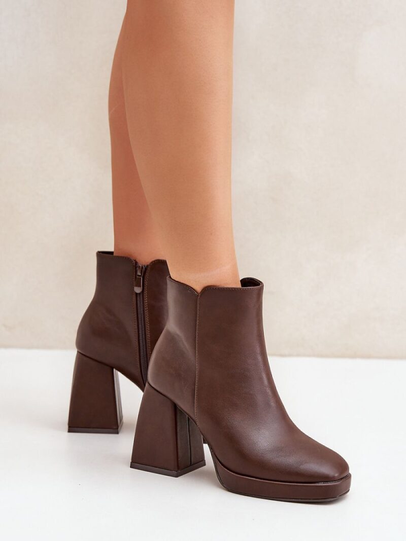 Botki Model Selarae LQ-48 Dark Brown - Step in style - obrazek 3