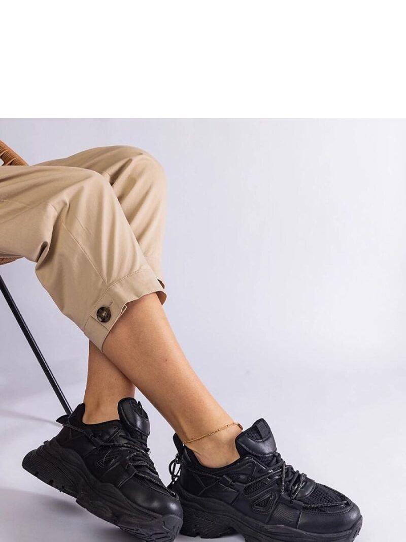 Czarne sneakersy sportowe damskie Ivett - Solea