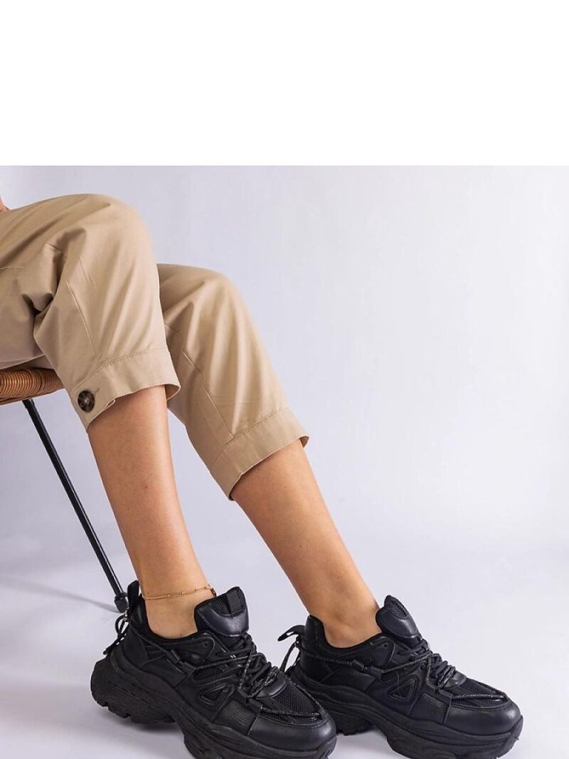 Czarne sneakersy sportowe damskie Ivett - Solea - obrazek 2