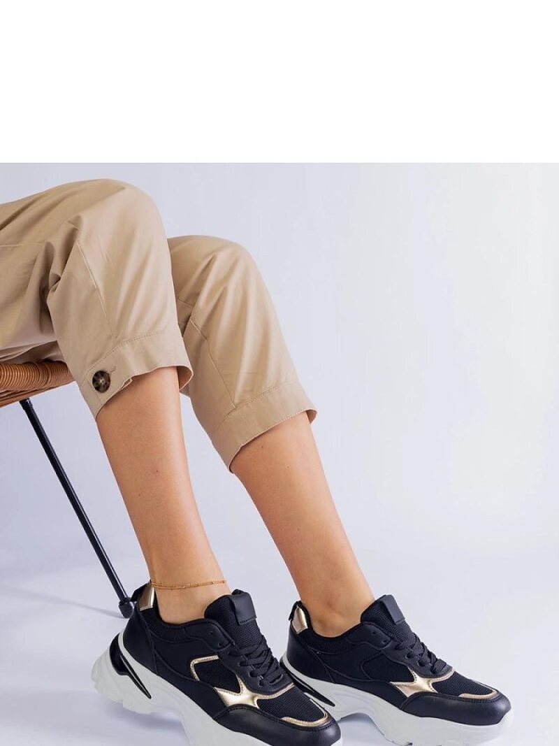 Czarne sneakersy na masywnej podeszwie Torreza - Solea - obrazek 2