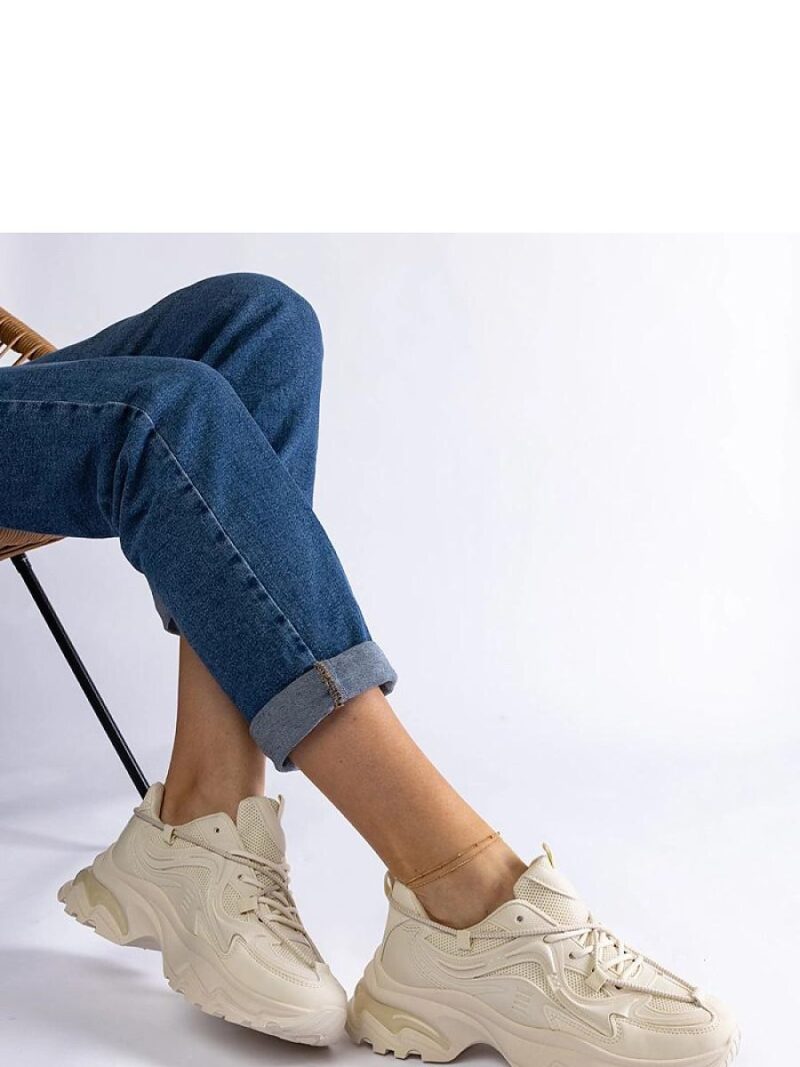 Beżowe sneakersy sportowe damskie Urena - Solea - obrazek 4