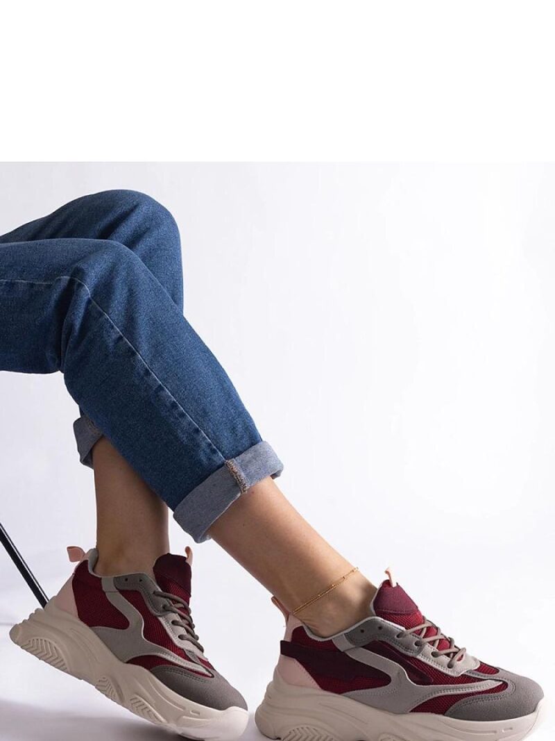 Bordowo-szare damskie sneakersy Milenka - Solea - obrazek 2