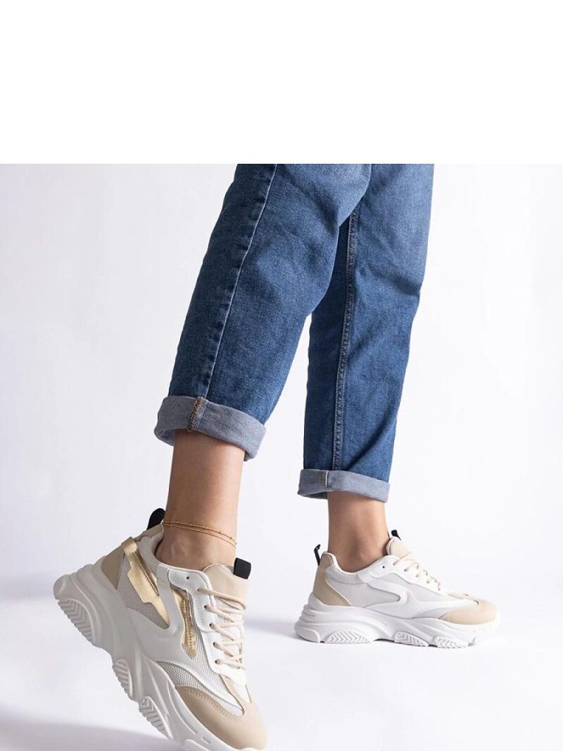 Beżowo-złote damskie sneakersy Milenka - Solea - obrazek 2
