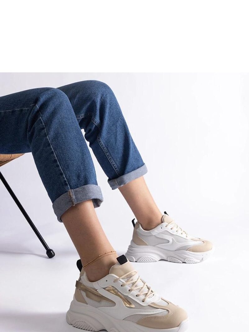 Beżowo-złote damskie sneakersy Milenka - Solea - obrazek 3
