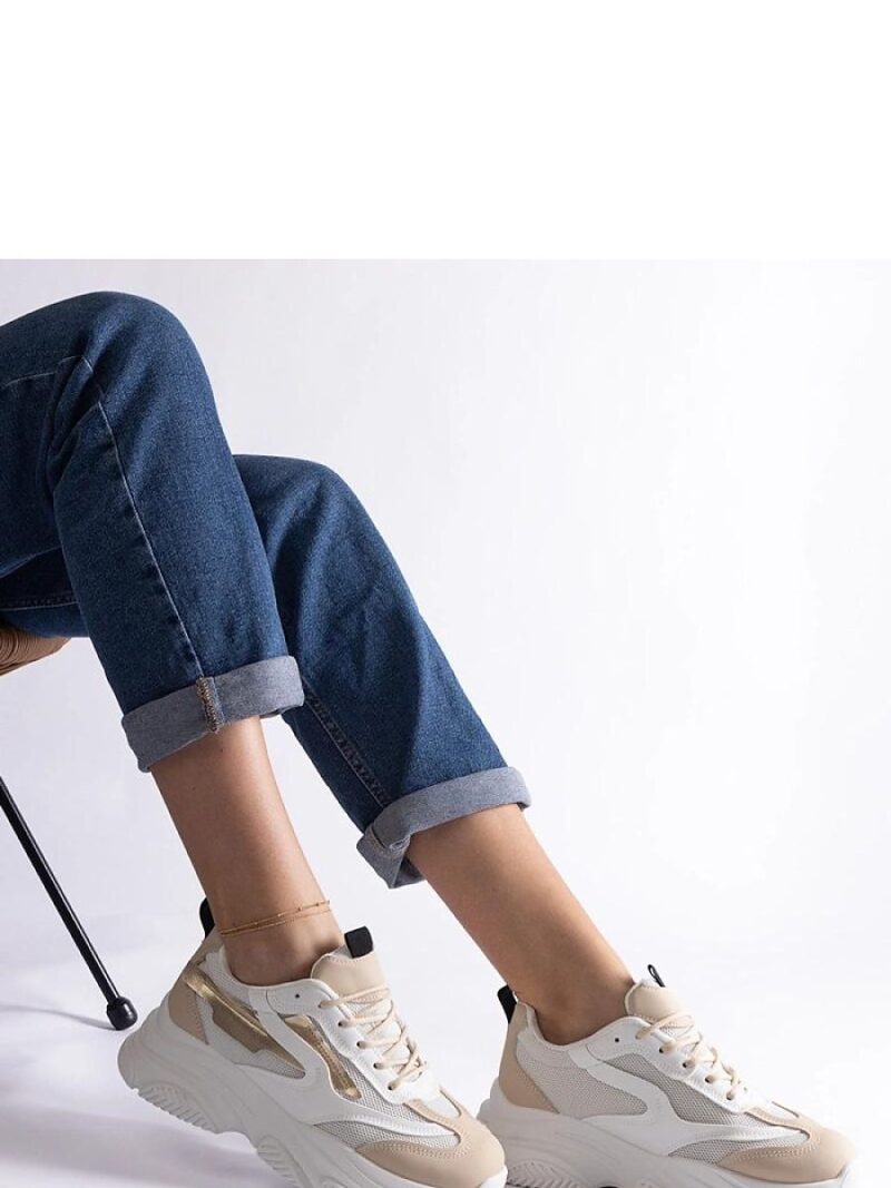 Beżowo-złote damskie sneakersy Milenka - Solea - obrazek 4